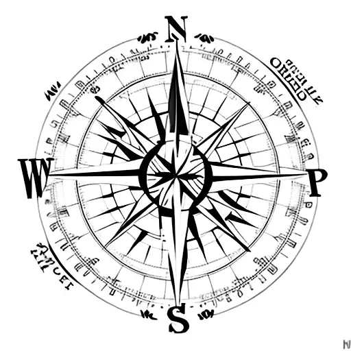 Compass With World Map And Aeroplane