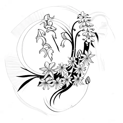 Feminine Lily Of The Valley And Tiger Lily