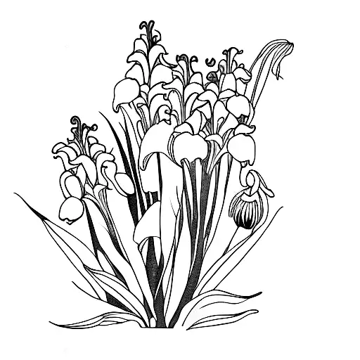 Lily Of The Valley With Tiger Lily And Iris Bouquet