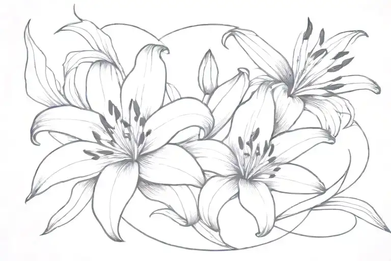 Lily Intertwined As A Border