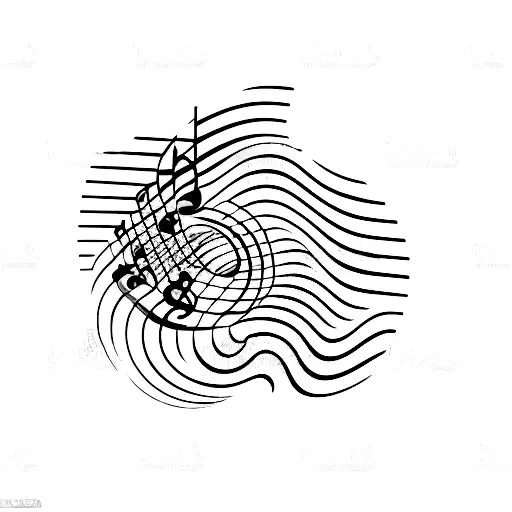 A Minimalist Tattoo Of A Music Note Transforming Into A Wave