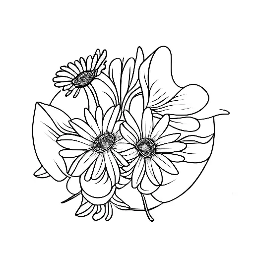 Smalll Bouquet Daisy And 2 Daffodil