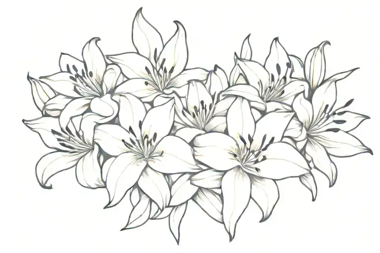 Line Of Lilys Surrounding