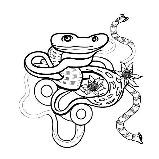Snake With Flowers