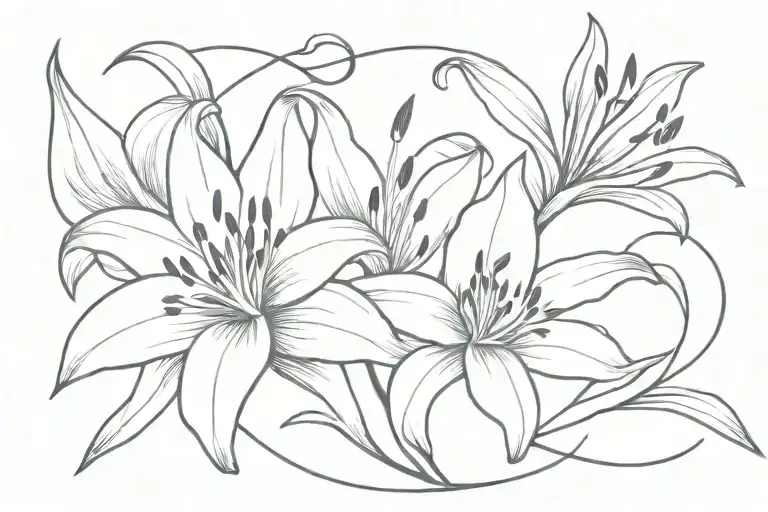 Lily Intertwined As A Border