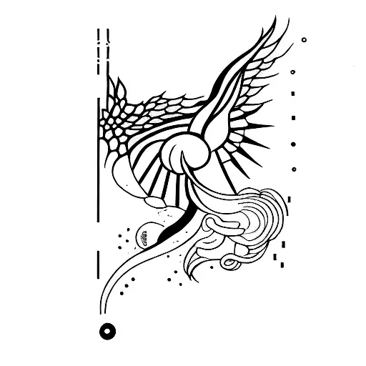 A Minimalist Line Tattoo Of Go With The Flow