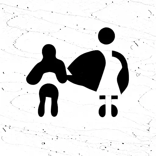 Abstract Representation Of 2 Children With Mom And Dad