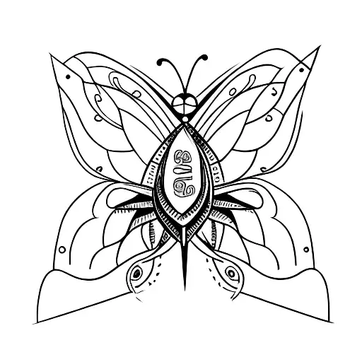 Butterfly With Compass