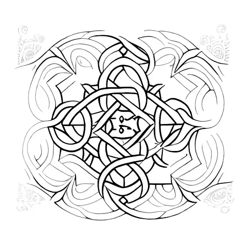 A Blackwork Tattoo Depicting A Mysterious Book Opening To Reveal A Hidden World