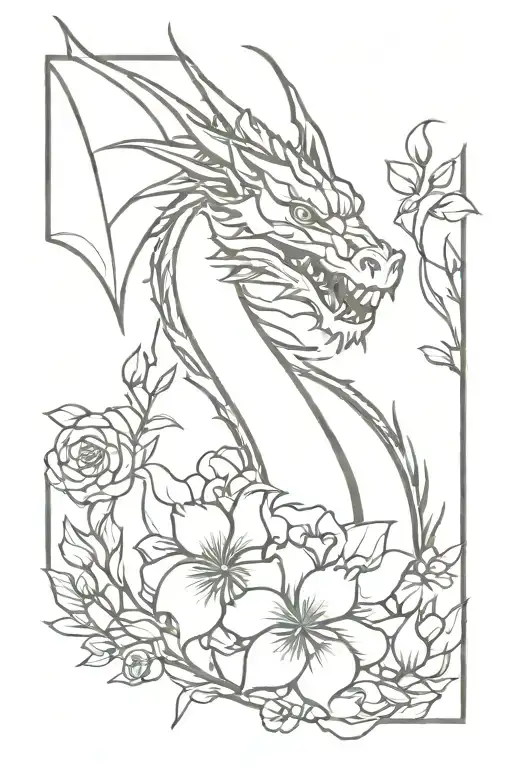 Dragon And Flowers