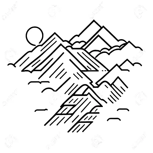 A Majestic Mountain Landscape With A Hidden Construction Site Nestled In The Valley