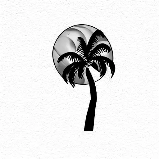 Palm Tree With Peaches On The Tree