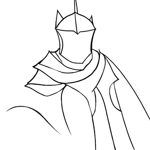 Single Line Tattoo Knight