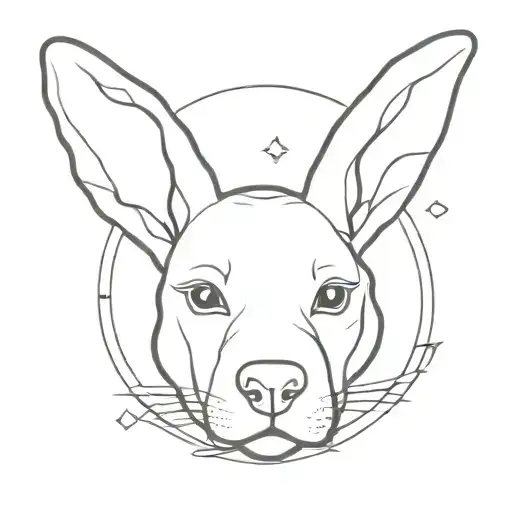Dog With Rabbit Ear Sitting