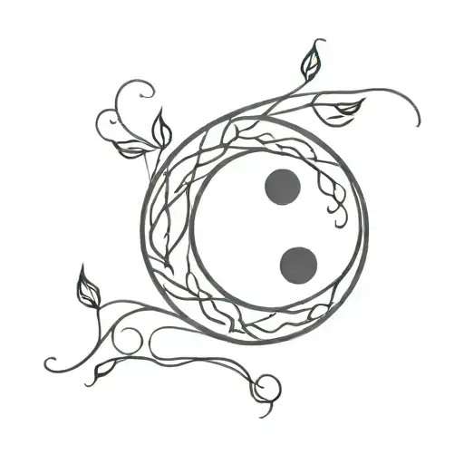 A Minimalist Tattoo Of A Yin Yang Symbol Made From Intertwined Vines Representing Pain And Pleasure