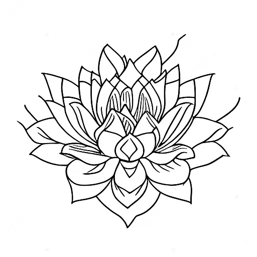 Lotus Flowers In Three Different Stages Of Blooming