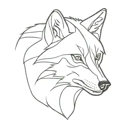 Contour Wolf Face Simple