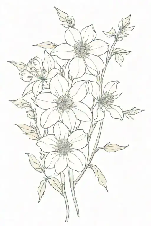 Birth Flower Daisy Violet Larkspur Aster Narcissus