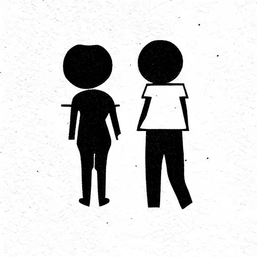 2 Children With Parents Abstract