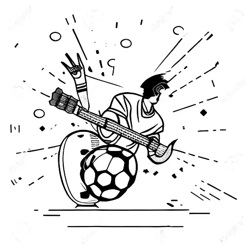 A Football And Guitar Merging Into One