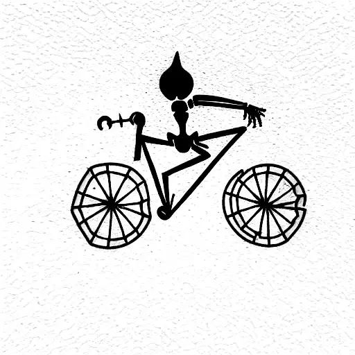 Skeleton On A Bike Jumping A Manhole