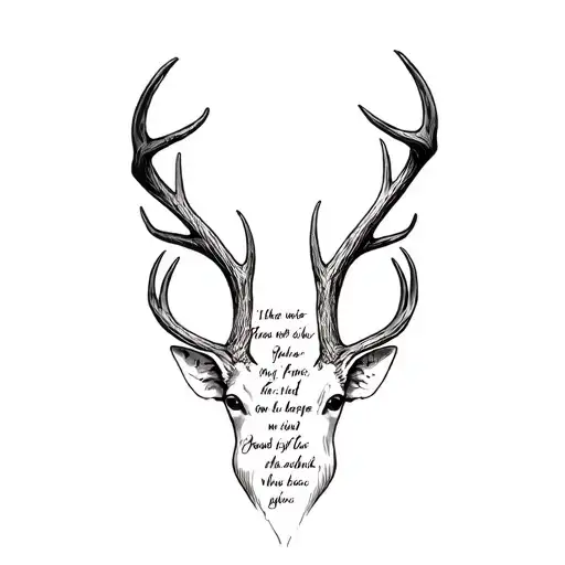 Deer Horn With Lyrics Written Inside Surrounded
