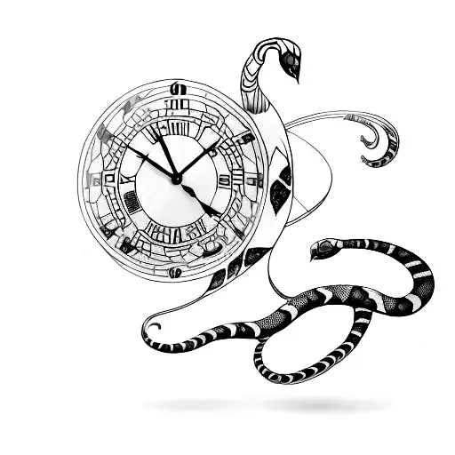Pendulum Clock With Snake Wrapped Around