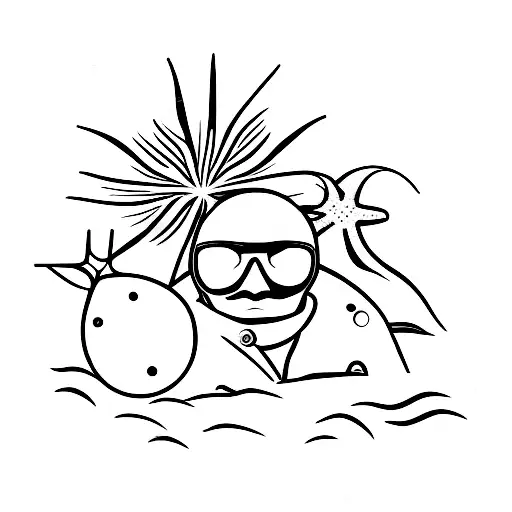 Beach With Motorbike And Love