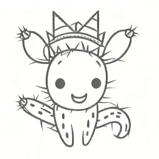 Cactus Wearing A Crown Adorned