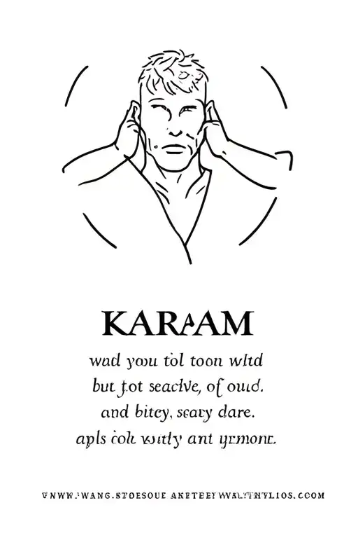 Karam Sign With Quote For A Man Holding