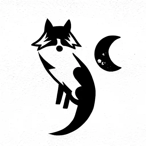 Fox With Moon