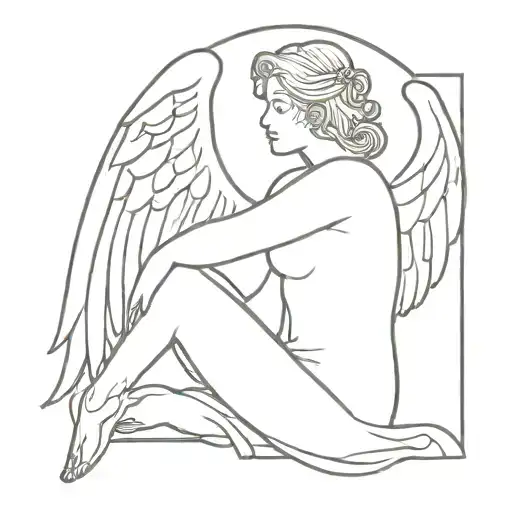 Angel With Lopsided Halo Sitting On Top