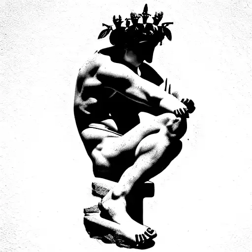 Greek Statue Something Like Michelangelos David Split Into Greek Warrior