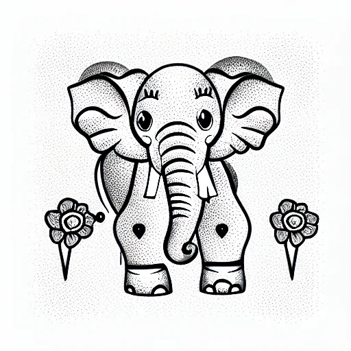 An Cute Elephant Inside A House