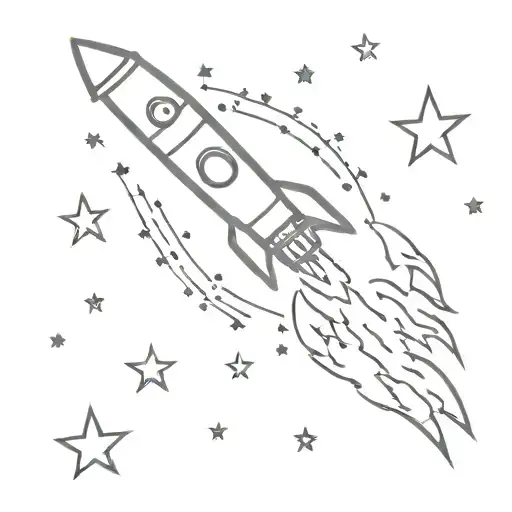 Galaxy Filled With Stars And Rocket