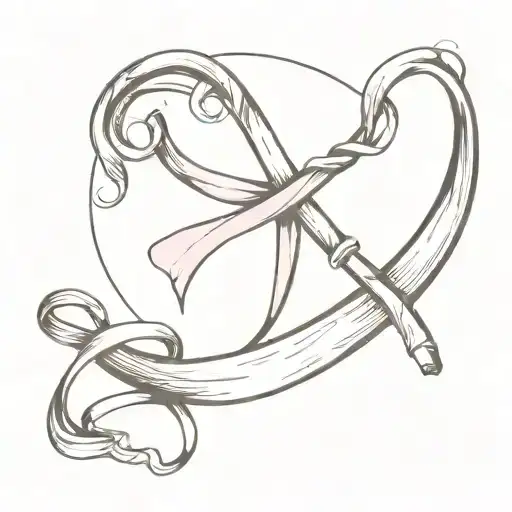 Cow Horn And Breast Cancer Ribbon