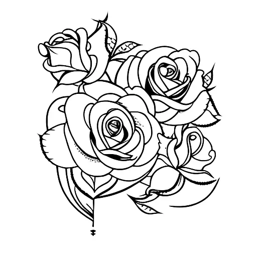 H With Rose And Orchid