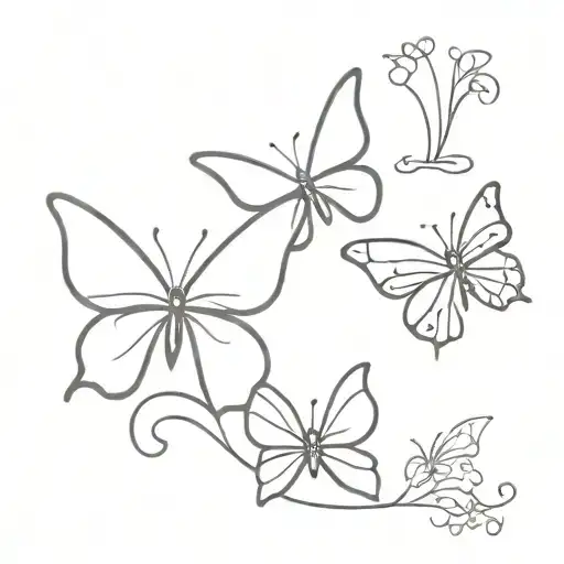 Butterfly For Mom And Daughters