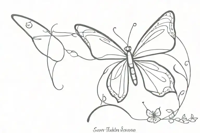 Script Font Butterfly