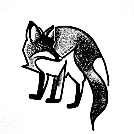 Fox With Fire Behind