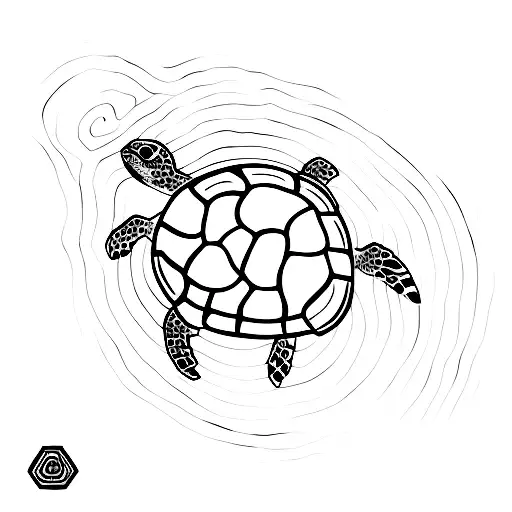 3 Black Stripes And Turtles Breaking Through Them