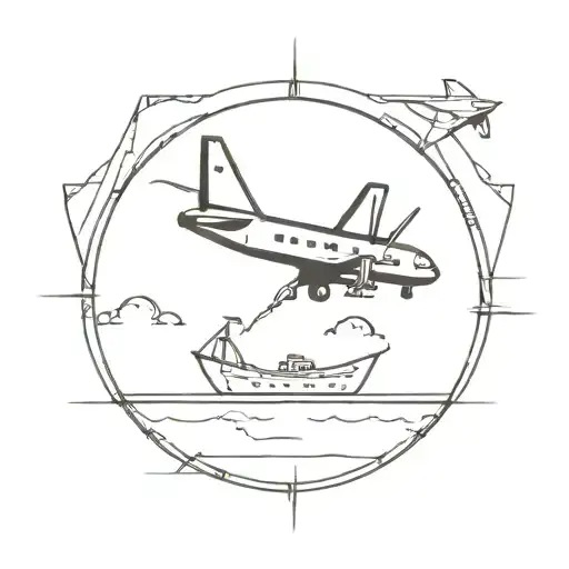 Ship And 5B Vega Airplane