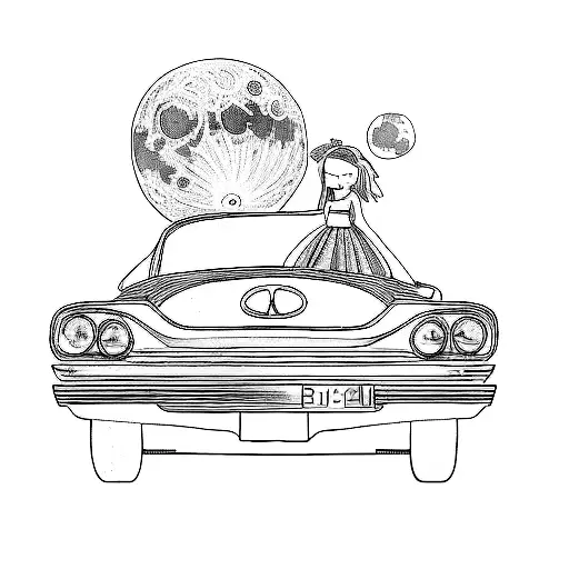 Girl Puts A Moon In Her Car Trunk