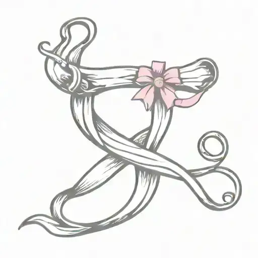 Cow Horn And Breast Cancer Ribbon In Seine