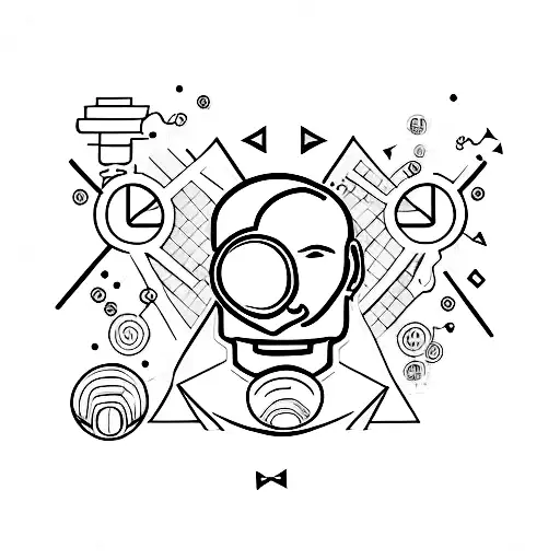 Male Head With A Globe Inside The Head