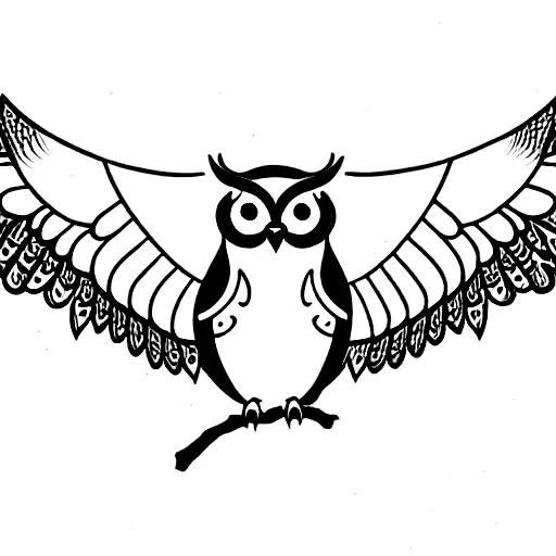 Owl With Open Wings
