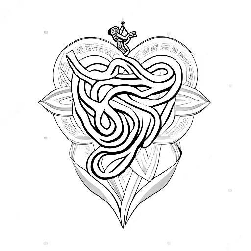 Sacred Heart With Snake Wrapped Around It