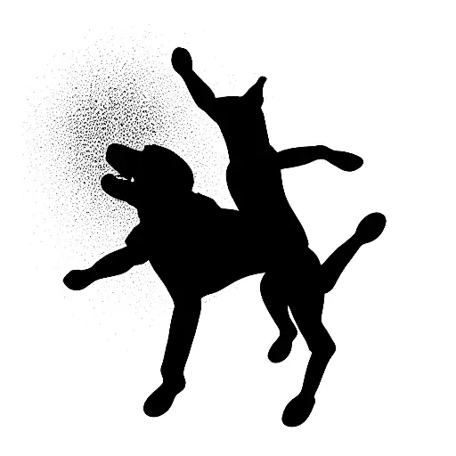 Brown Dog Playing Fetch With A Young Man