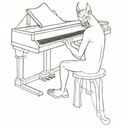 A Demon Playing The Piano In The Corner Of A Dark Room