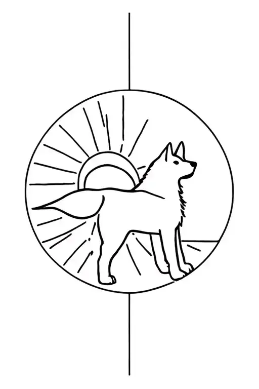 Appenzeller Mountain Dog And Sun